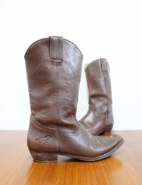 Leren vintage  Cowboy Boots - Bill Montana.  Lederen Western laarzen 44