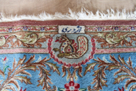 Groot handgeknoopt Perzisch tapijt met bloemen. Oosters vintage kleed, Kirman/Kerman