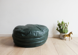 Groene vintage lapjes poef. Retro patchwork Ottoman/ kussen