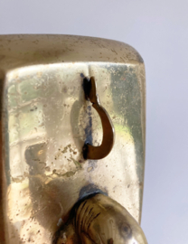 Goudkleurig schaaltje met deksel - olifant.  Vintage messing (?) sieraden bakje