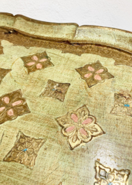 Vintage Florentijns dienblad, verguld? Retro serveerblad uit de jaren 70