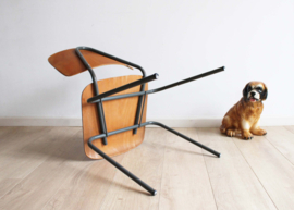 Industriële retro schoolstoel,  Kho Liang Ie? Hout/metalen vintage stoel