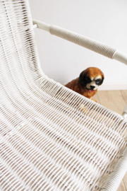 Witte vintage buisframe stoel, Tecta stijl. Retro design stoel