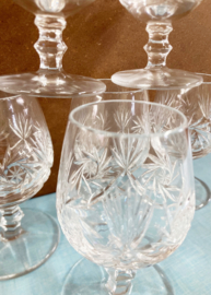 Set van 6 kristallen port / likeur glazen. Prachtige vintage glaasjes