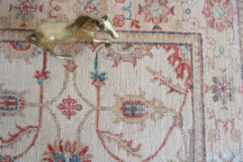 Handgemaakt vintage tapijt met bloemen, Ziegler? Oosters vloerkleed