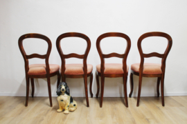 Set van 4 antieke (?) Barok stoelen. Vintage Queen Ann stoeltjes