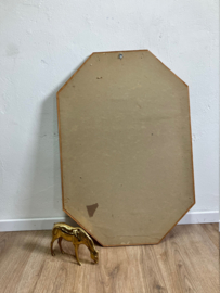 Grote vintage spiegel in Tiffany stijl. Achthoekige Boho wandspiegel