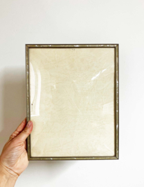 Zilverkleurige vintage fotolijst met licht bollend glas - Chromo