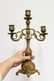 Vintage kandelaar, koper/ messing? Goudkleurige Regency kaarsenhouder