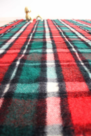 Geblokte wollen vintage deken. Retro Tartan plaid / sprei met ruitjes