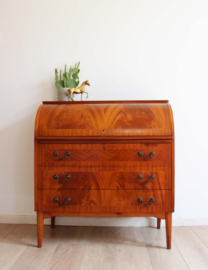 Vintage secretaire van Svenska Möbelindustri. Houten retro design kast