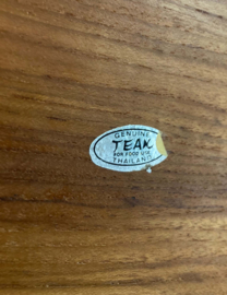 8 teakhouten vintage fondueborden. Set grote bruine retro borden