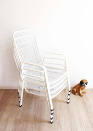 Set van 4 wit metalen vintage tuinstoelen. Retro stoelen- Emu?