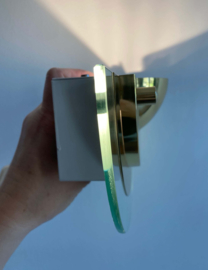 Goud kleurige messing wandlampje, Kappa - Dijkstra? Vintage Hollywood Regency lampje