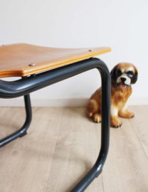 Industriële retro schoolstoel. Hout/metalen vintage slede stoel - Højde