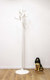 Staande vintage cactus kapstok. Wit metalen retro design coat rack