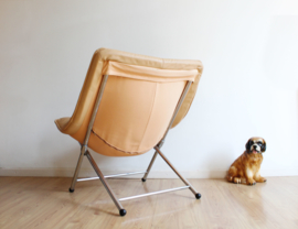 Lederen vintage fauteuil - Teun van Zanten voor Molinari. Retro design stoel