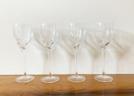 Set kristallen vintage wijnglazen. 4 prachtige glazen met swirl.