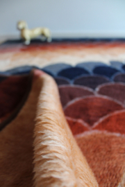 Grote vintage deken van Tetem - Holland. Retro sprei van dralon