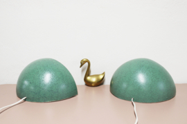 Set aardewerk vintage wandlampen. Groene retro Ikea lampen