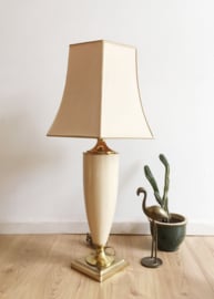 Grote vintage tafellamp - Maison Le Dauphin. Prachtige keramieken lamp met kap.