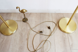 Set messing schemerlampen van Dijkstra. Twee vintage vloerlampen