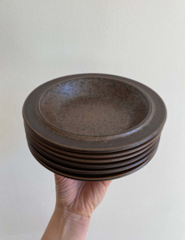 Set vintage borden - Ulla Procopé voor Arabia. 6 stenen retro Ruska bordjes