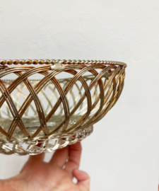 Zilverkleurige gevlochten mandje, antiek? Vintage broodmandje zilver filigraan?