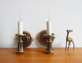 Set van twee vintage wandlampjes. Herda 'kaars' lampjes.