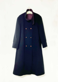 Zwarte wollen vintage mantel - Jobis. Lange winterjas voor dames - 42