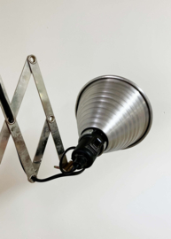 Industriële retro schaarlamp / harmonicalamp- Jaren ‘90. Metalen vintage lamp