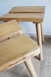 Set van 2 retro krukken. Houten Ypperlig krukjes - IKEA - Hay