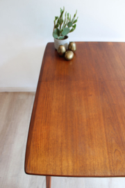 Teakhouten vintage eettafel - Louis Van Teeffelen - WéBé. Mid Century design tafel, uitschuifbaar