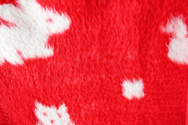 Twee vintage dekentjes van dralon. Retro sprei / vegan babydeken, blauw en rood