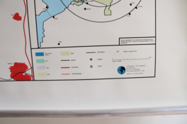 Vintage schoolplaat - Flevoland/Nederland. Grote retro Geografie landkaart