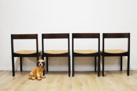 Set houten vintage stoelen. 4 Japandi / Wabi Sabi stijl stoelen, Martin Visser?