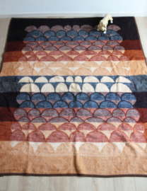 Grote vintage deken van Tetem - Holland. Retro sprei van dralon
