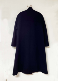 Zwarte wollen vintage mantel - Jobis. Lange winterjas voor dames - 42