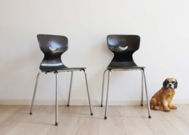 2 retro schoolstoelen - Smiley - Adam Stegner. Vintage  Galvanitas stoelen.