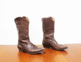 Leren vintage  Cowboy Boots - Bill Montana.  Lederen Western laarzen 44