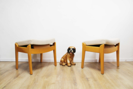 Set van 2 Deense voetenbanken - Farstrup Møbler. Scandinavisch design Ottoman / hocker