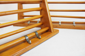 Set vintage pannenrekken, Piet Zwart voor Bruynzeel. Houten retro keuken / wandrek