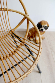 Vintage rotan fauteuil, Rohe Noorwolde. Rieten retro stoeltje