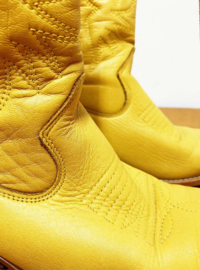 Geel lederen cowboy boots - DW\\RS - maat 39. Gele leren laarzen / Western boots