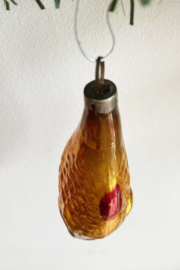 Glazen vintage kerstbal - visje. Antieke kerstversiering/ ornament