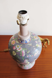XXL lamp met vogels -Chinees. Keramieken vintage tafellamp