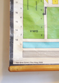 Oude retro schoolplaat - Van Goors Mammoetwet. Vintage wandkaart/pull down chart