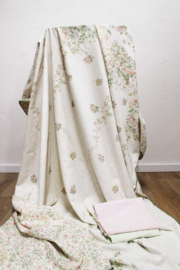 Romantisch bloemetjes dekbedovertek met kussenslopen.  Vintage beddengoed / dekbedhoes