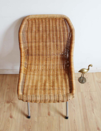 Vintage rotan stoel, Dirk van Sliedregt voor Rohe. Retro design stoeltje.