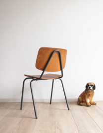 Industriële retro schoolstoel,  Kho Liang Ie? Hout/metalen vintage stoel